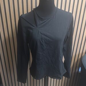 BOLD elements Blue Asymmetrical Long Sleeve Blouse